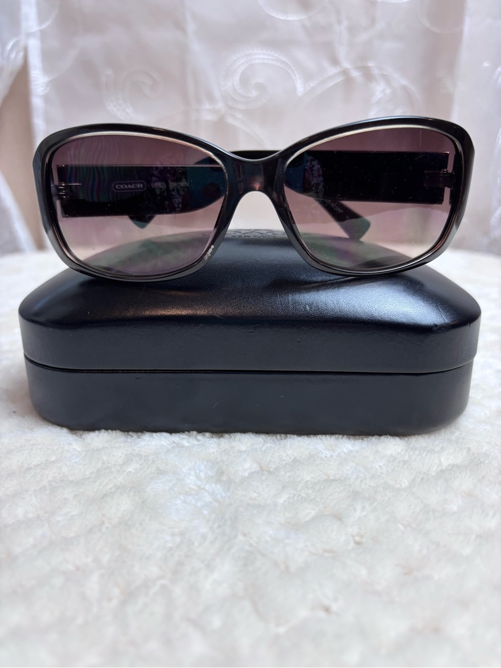 COACH Sunglasses S3005 Brown w/ Black Coach Case Included
